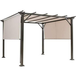 Starwood Rack Canopies & Gazebos 10' x 10' Metal Frame Patio Furniture Shelter-Beige